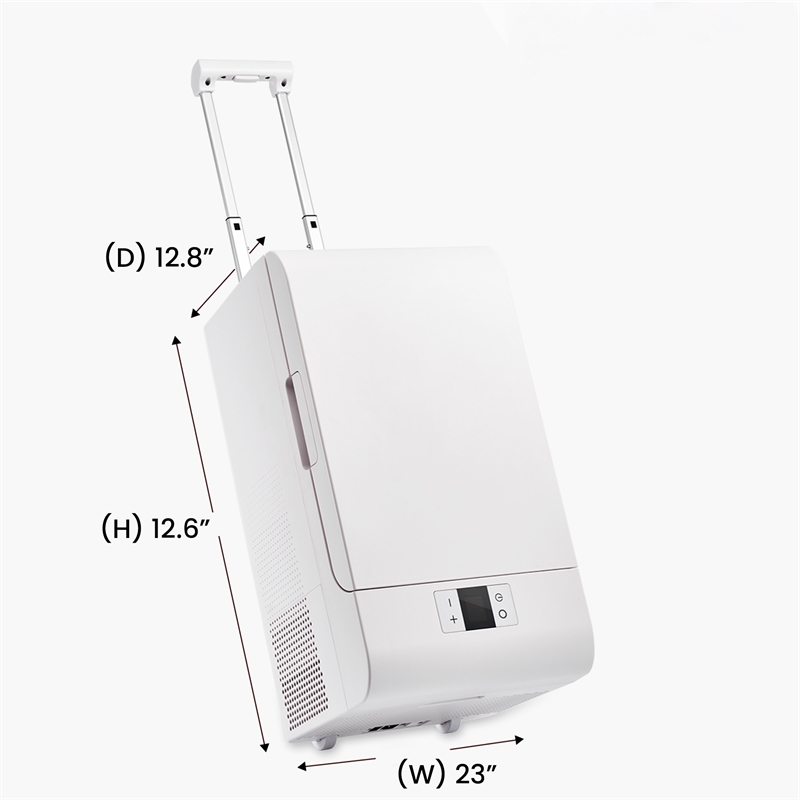 Pemberly Row Rolling Fridge-Freezer Portable Casters Retractable Handle 0.7cf