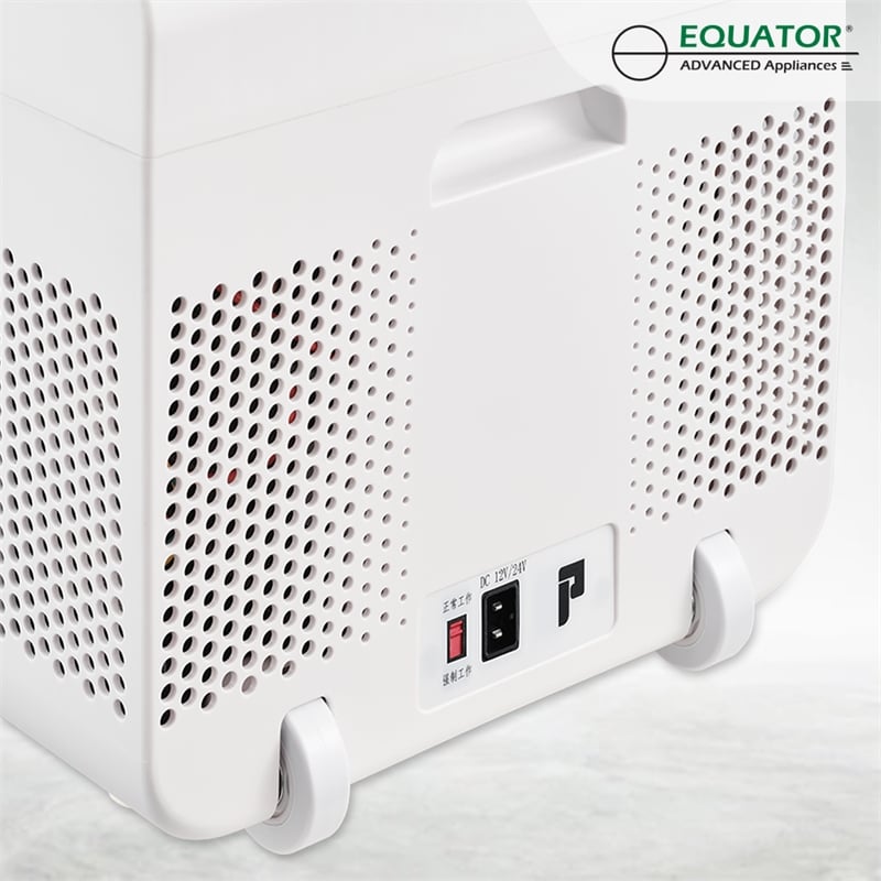 Pemberly Row Rolling Fridge-Freezer Portable Casters Retractable Handle 0.7cf
