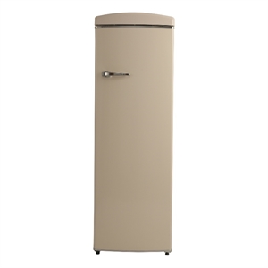 Pemberly Row 24&quot Classic 8.3 Cu. FT. Frost Free Retro Upright Freezer in Cream