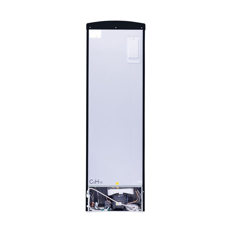 Pemberly Row 10.7 cu. ft. Bottom Mount Retro Refrigerator in Black