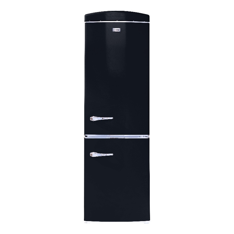 Pemberly Row 10.7 cu. ft. Bottom Mount Retro Refrigerator in Black