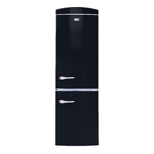 Pemberly Row 10.7 cu. ft. Bottom Mount Retro Refrigerator in Black