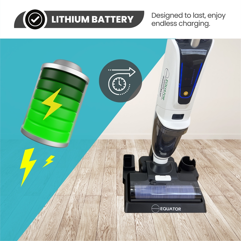 Pemberly Row Cordless Self Cleaning Wet/Dry Vacuum Sweep Mop in White