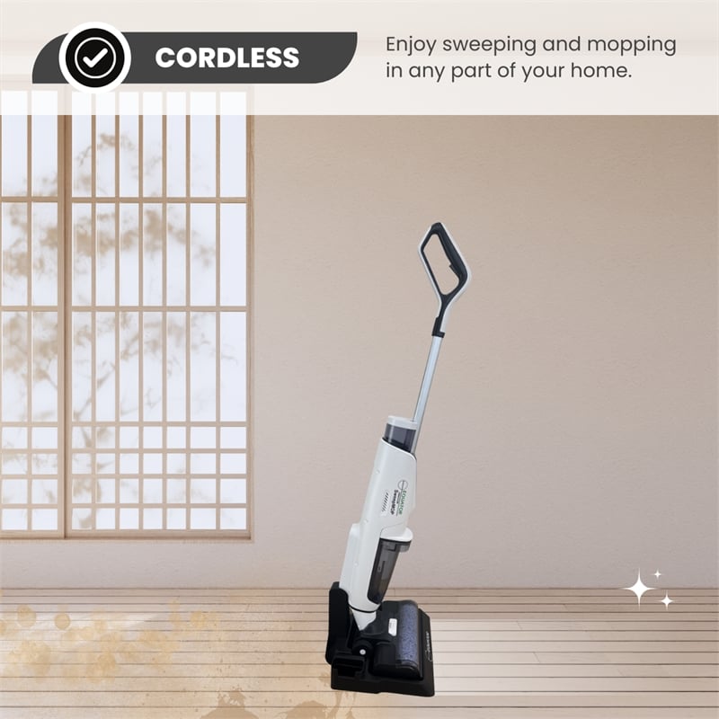 Pemberly Row Cordless Self-Cleaning Wet/Dry Vacuum Sweep Mop in Black