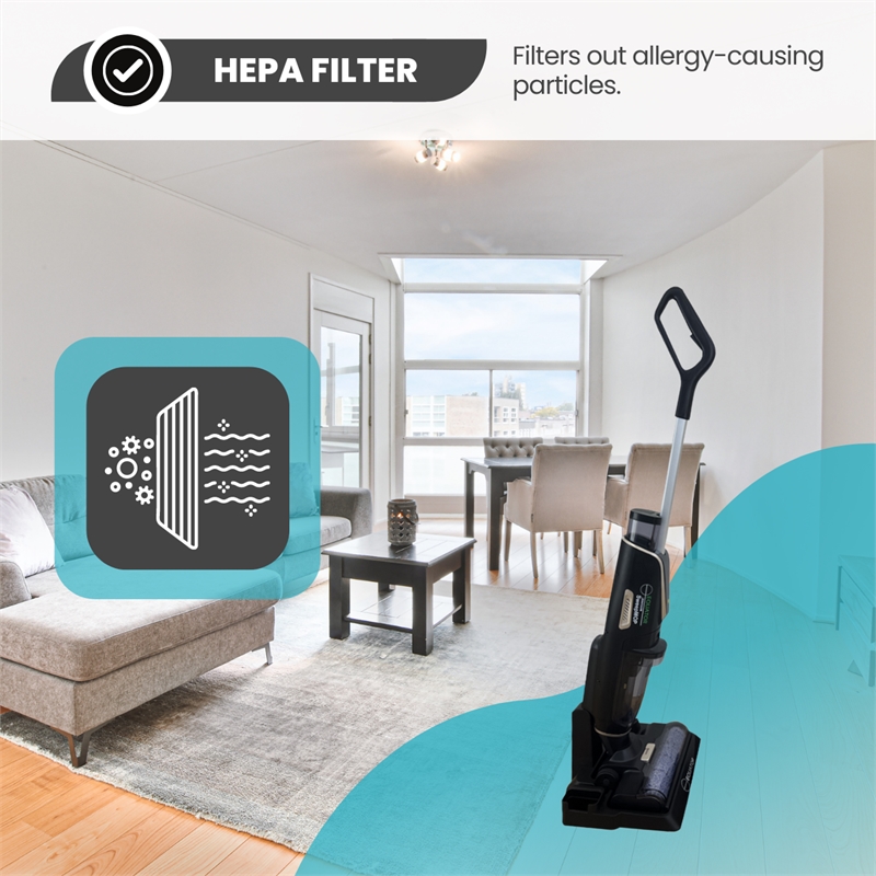 Pemberly Row Cordless Self-Cleaning Wet/Dry Vacuum Sweep Mop in Black