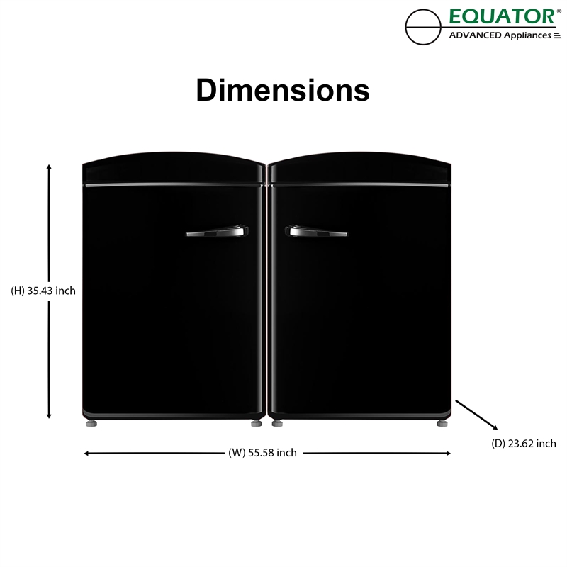 Pemberly Row 3.2 cu.ft. Frost Free Black Convertible Refrigerator-Freezer Set