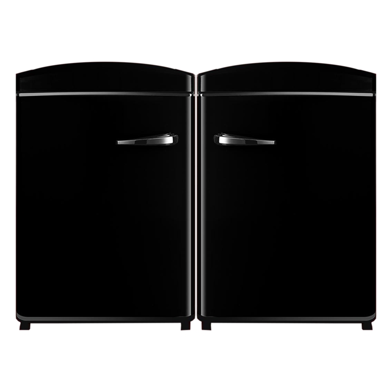 Pemberly Row 3.2 cu.ft. Frost Free Black Convertible Refrigerator-Freezer Set
