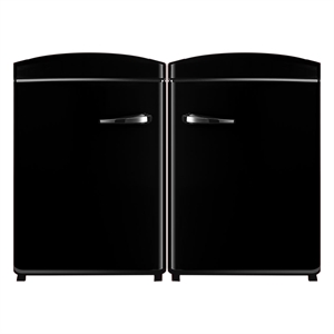 Pemberly Row 3.2 cu.ft. Frost Free Black Convertible Refrigerator-Freezer Set