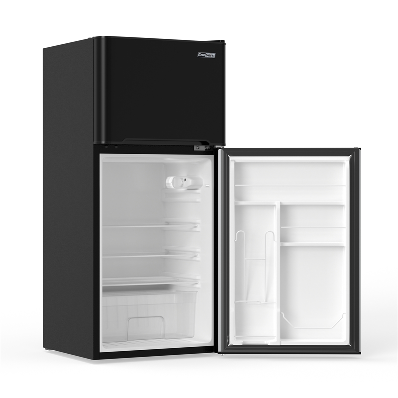 Pemberly Row 19in Black Compact 2 Door Refrigerator 4.5cf Reversible Door 110V