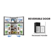 Pemberly Row 19in Black Compact 2 Door Refrigerator 4.5cf Reversible Door 110V