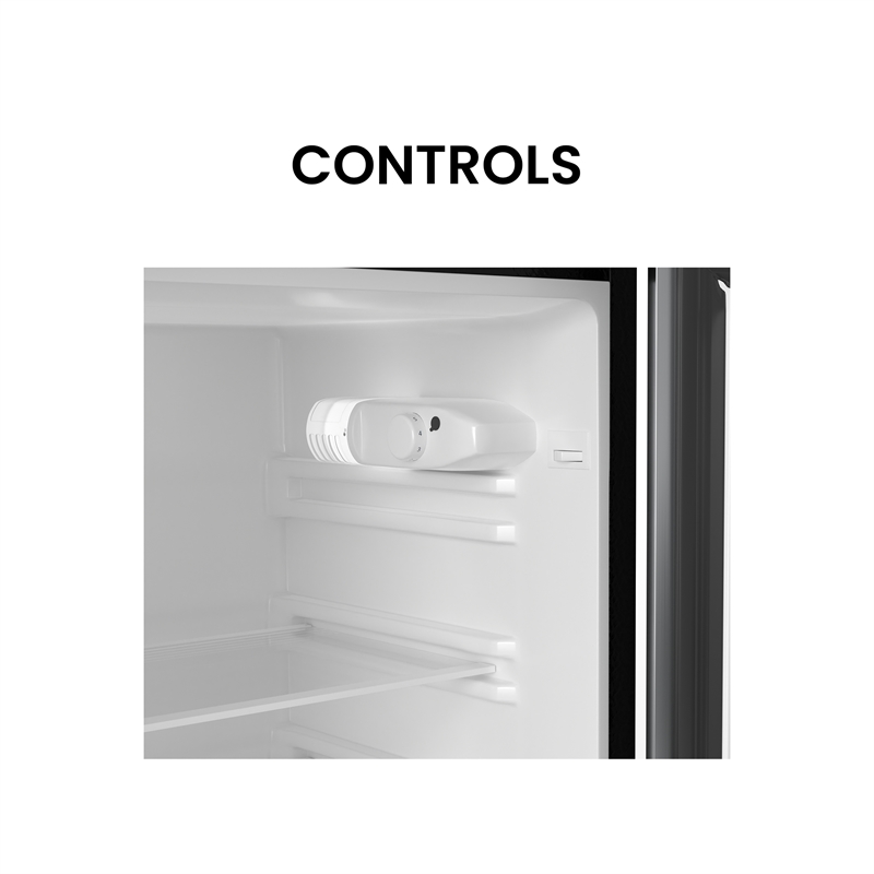 Pemberly Row 19in Black Compact 2 Door Refrigerator 4.5cf Reversible Door 110V
