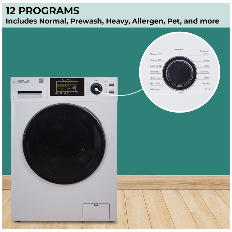 Pemberly Row 1.6 cu.ft./15 lbs White Front load Washer 15 Programs & Pet Cycle