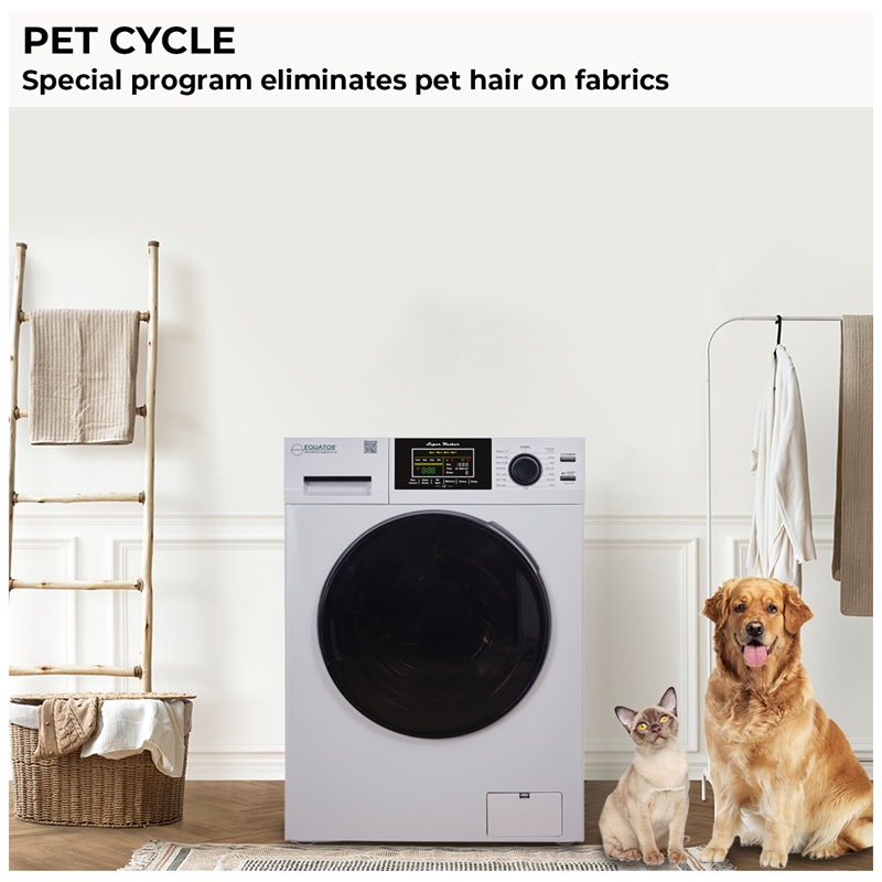 Pemberly Row 1.6 cu.ft./15 lbs White Front load Washer 15 Programs & Pet Cycle