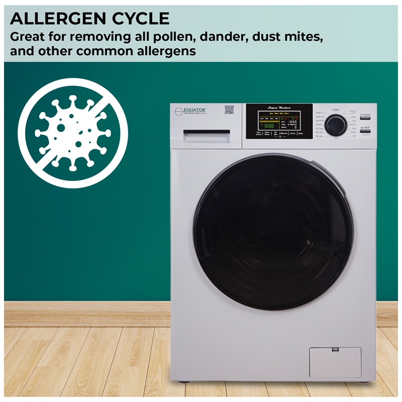 Pemberly Row 1.6 cu.ft./15 lbs White Front load Washer 15 Programs & Pet Cycle