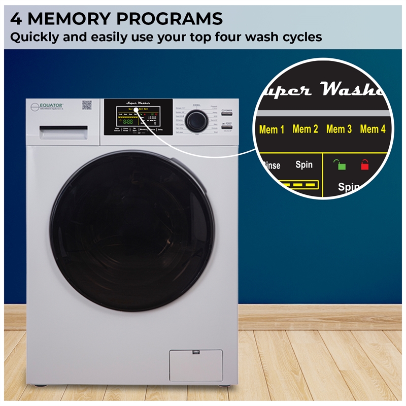 Pemberly Row 1.6 cu.ft./15 lbs White Front load Washer 15 Programs & Pet Cycle