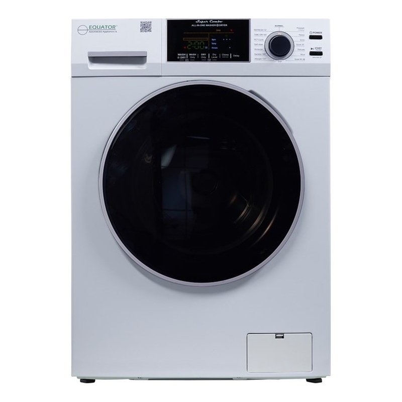 Pemberly Row Contemporary 1.62cf Plastic Washer Dryer in White