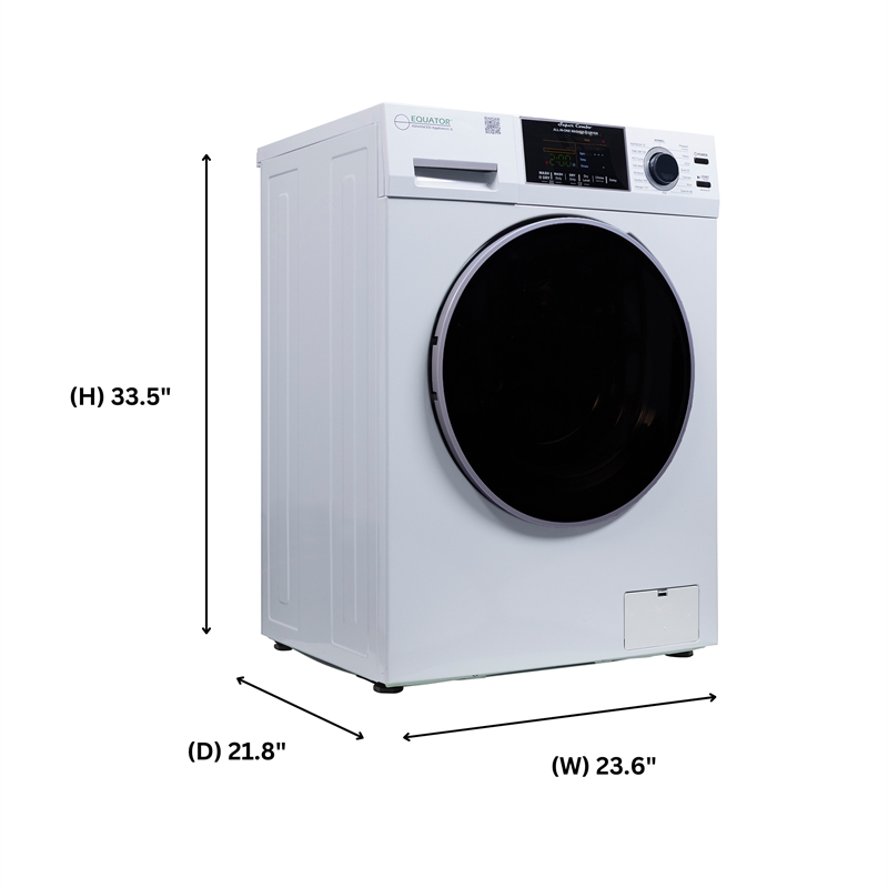 Pemberly Row Contemporary 1.62cf Plastic Washer Dryer in White