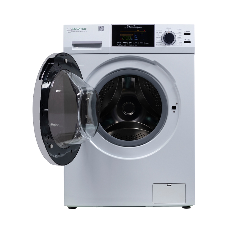 Pemberly Row Contemporary 1.62cf Plastic Washer Dryer in White