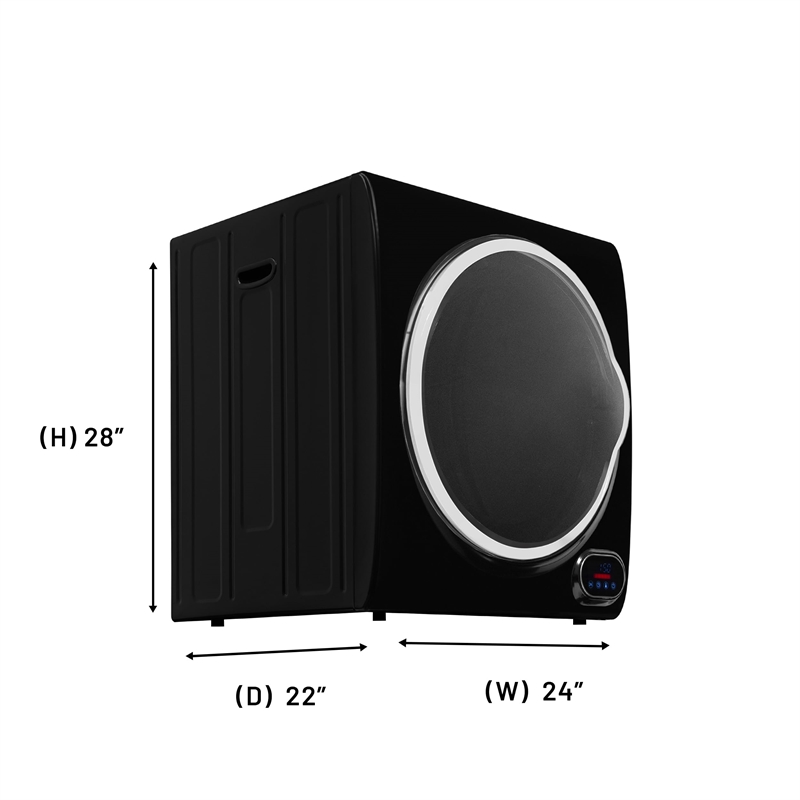 Pemberly Row 3.5 cu.ft. Compact Short Dryer with Digital Controls in Black