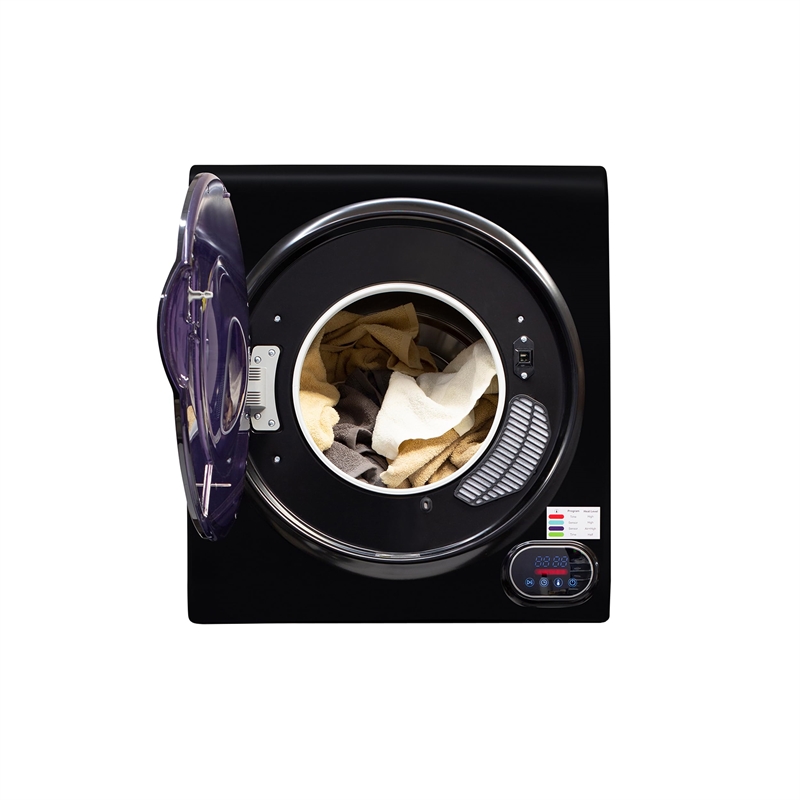 Pemberly Row 3.5 cu.ft. Compact Short Dryer with Digital Controls in Black