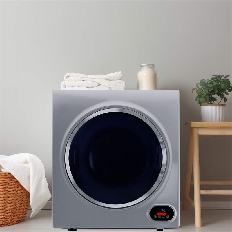 Pemberly Row 3.5 cu.ft Silver Compact Short Dryer Freestanding/Wall Mount