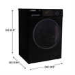 Pemberly Row 1.6 cu.ft./15 lbs Black Front Load Washer 15 Programs & Pet Cycle