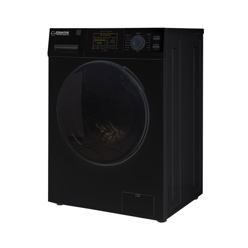 Pemberly Row 1.6 cu.ft./15 lbs Black Front Load Washer 15 Programs & Pet Cycle