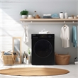 Pemberly Row 1.6 cu.ft./15 lbs Black Front Load Washer 15 Programs & Pet Cycle