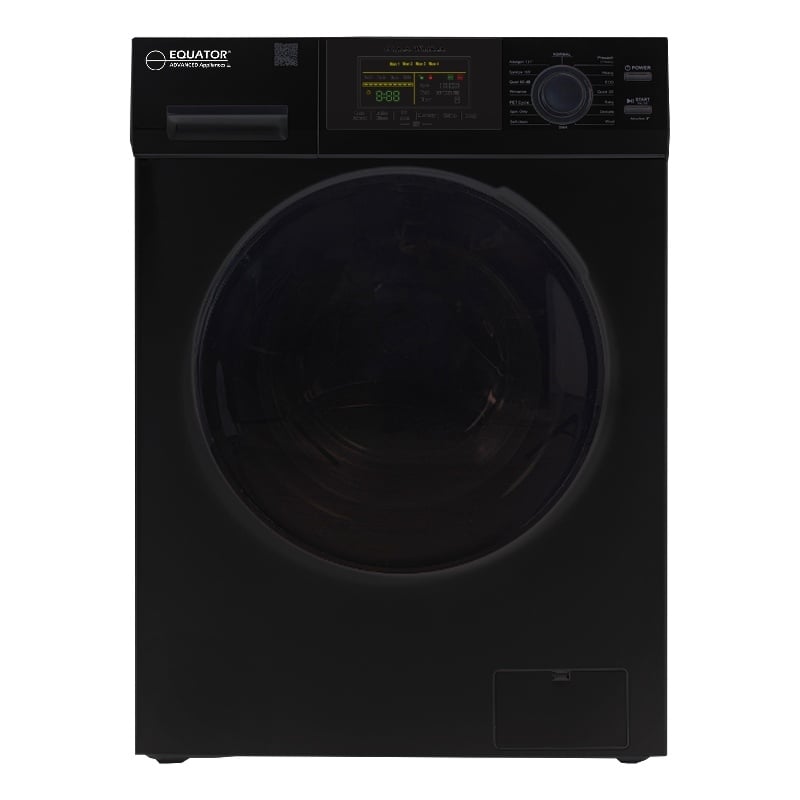 Pemberly Row 1.6 cu.ft./15 lbs Black Front Load Washer 15 Programs & Pet Cycle