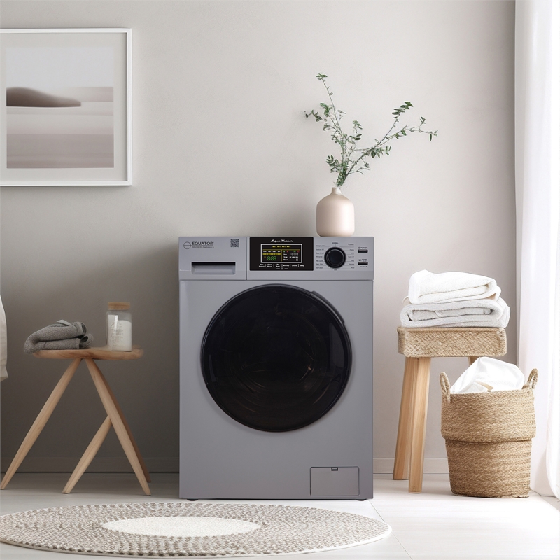 Pemberly Row 1.6 cu.ft./15 lbs Silver Front Load Washer 15 Programs & Pet Cycle