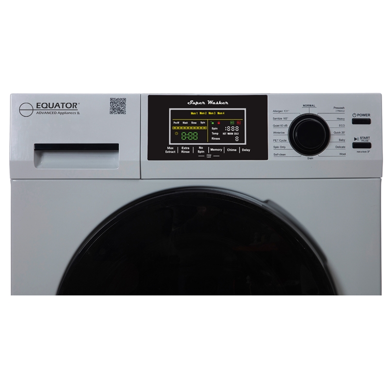 Pemberly Row 1.6 cu.ft./15 lbs Silver Front Load Washer 15 Programs & Pet Cycle