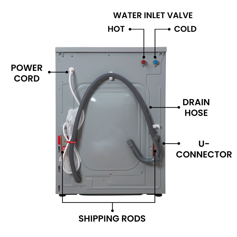Pemberly Row 1.6 cu.ft./15 lbs Silver Front Load Washer 15 Programs & Pet Cycle