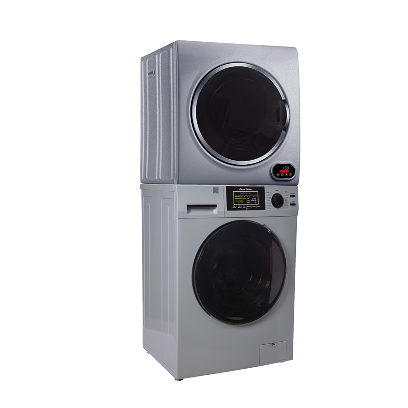 Pemberly Row 110V 1.6 cf Washer & 3.5cf Vented Digital Sensor Dryer in Silver