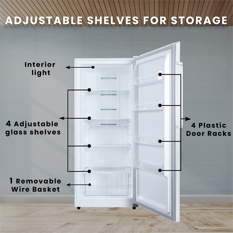 Pemberly Row 14cf Upright Freezer Convertible REF Garage Ready E-Star 28