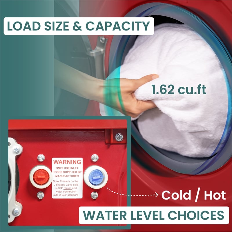 Pemberly Row All-in-One Washer Dryer Ventless/Vented Pet Cycle 1.62cf 110V