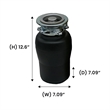 Pemberly Row Garbage Disposer 3/4HP ULTRA QUIET 65 dB 2 Stage Grinding 1700 rpm