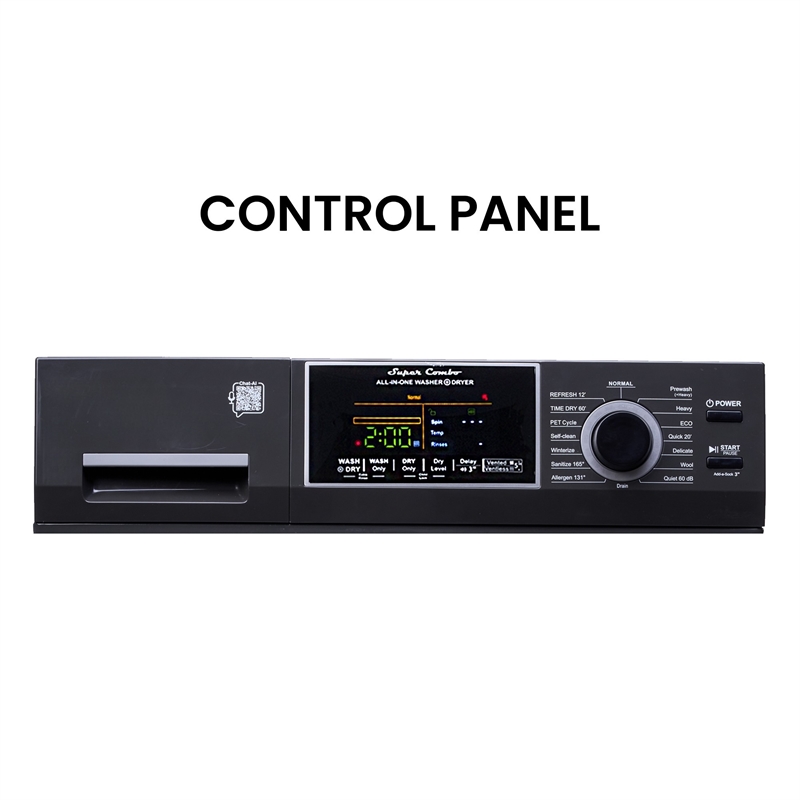 Pemberly Row All-In-One Convertible Washer-Dryer 18lb/1.9cf Sanitize Pet Cycle