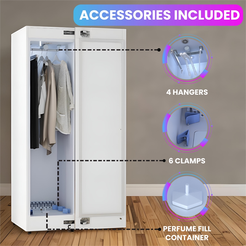 Pemberly Row Steam Dryer Closet Remove Wrinkles Deodorize Refresh Slim