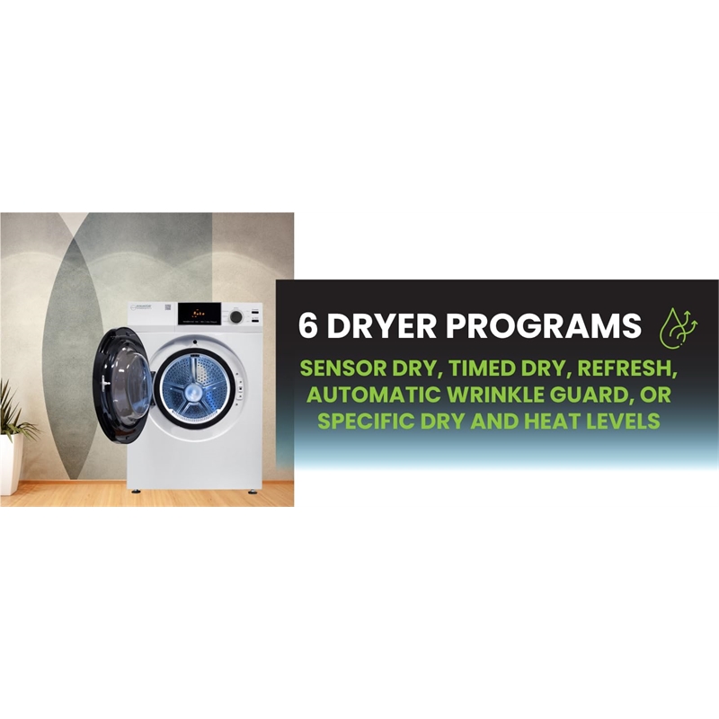 Pemberly Row Deluxe Matching 110VWasher 1.9 cu.ft &Vented Sensor Dryer 4 cu.ft