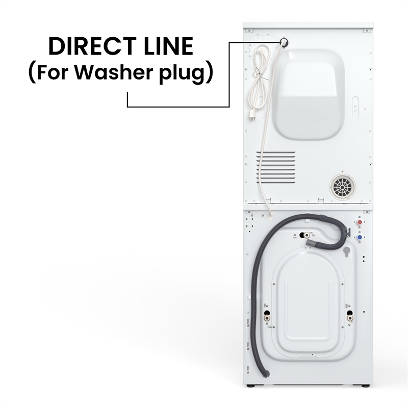 Pemberly Row Laundry Set 18 Lbs Washer 1.9cf&Vented Dryer 4cf Single Outlet 110V