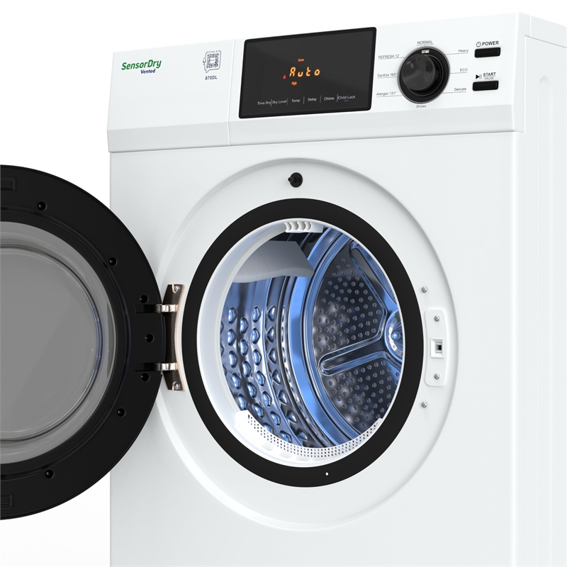 Pemberly Row Laundry Set 18 Lbs Washer 1.9cf&Vented Dryer 4cf Single Outlet 110V