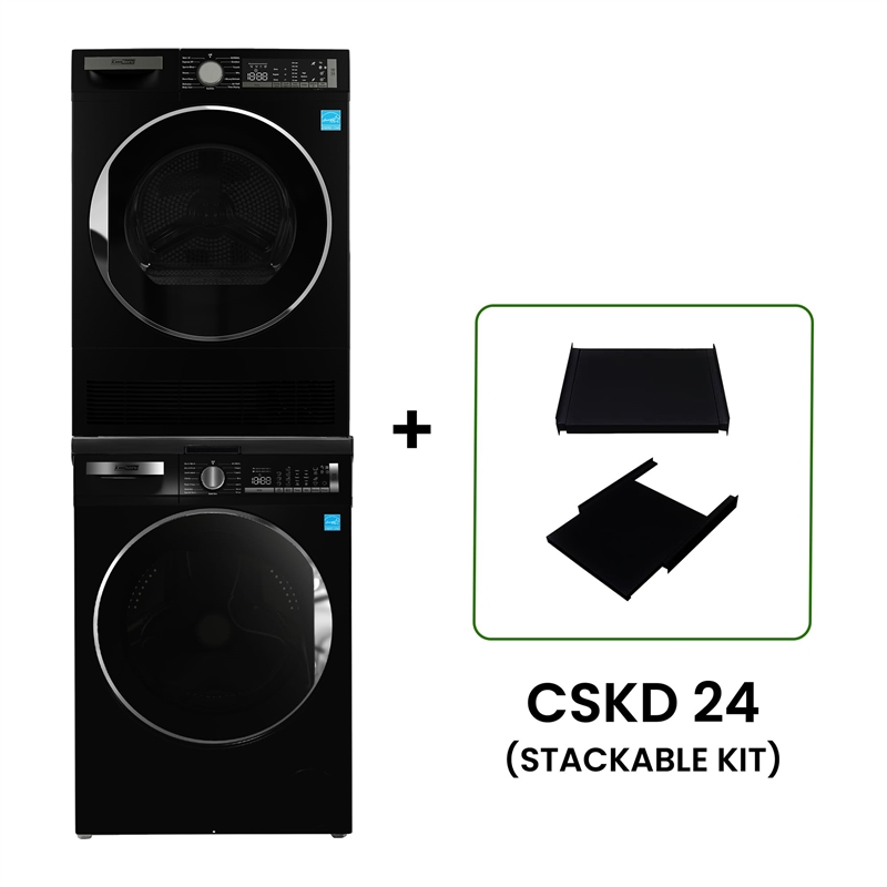 Pemberly Row E-STAR Stackable Washer2.2cf 110 V& Condensing Dryer 4Cf 220V