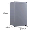 Pemberly Row 3cf Compact Upright Freezer Reversible Door Freestanding 110V