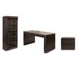 Pemberly Row Set of 3 Wood Office Writing Desk & Filing Cabinet & Bookcase