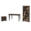 Pemberly Row Set of 3 Executive Desk w/ Power Center & Filing Cabinet & Bookcase