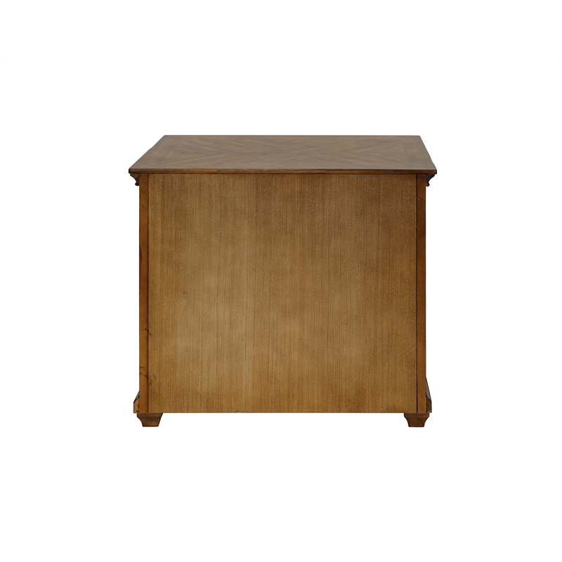Pemberly Row Set of 3 Office Desk with Power Center & Filing Cabinet & Bookcase