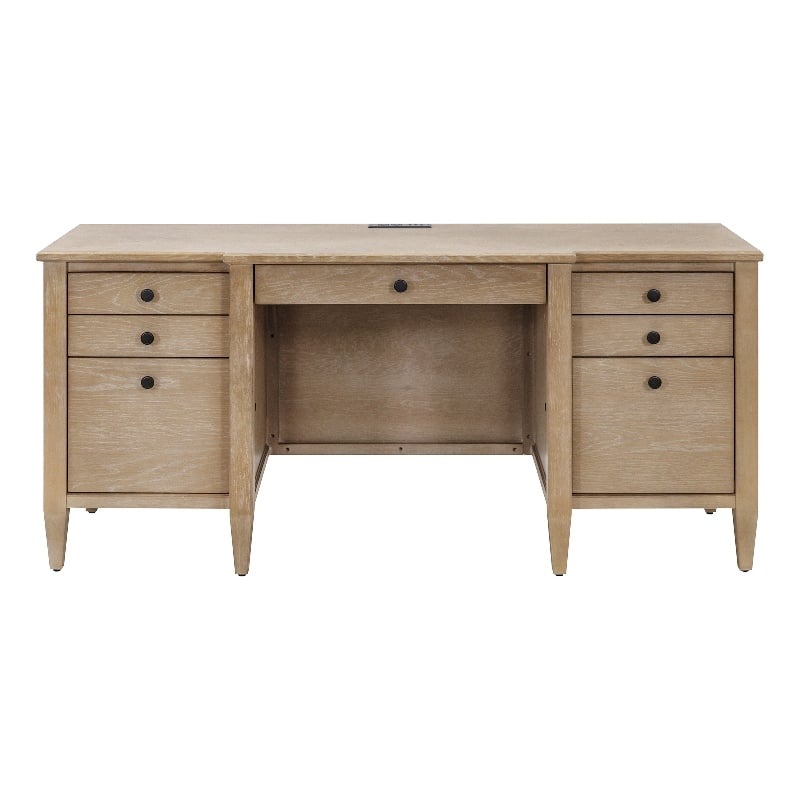 Pemberly Row Set of 2 Fully Assembled Credenza Desk & Lateral Filing Cabinet