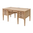 Pemberly Row Set of 2 Fully Assembled Wood Brown Desk & Lateral Filing Cabinet