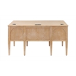 Pemberly Row Set of 2 Fully Assembled Wood Brown Desk & Lateral Filing Cabinet