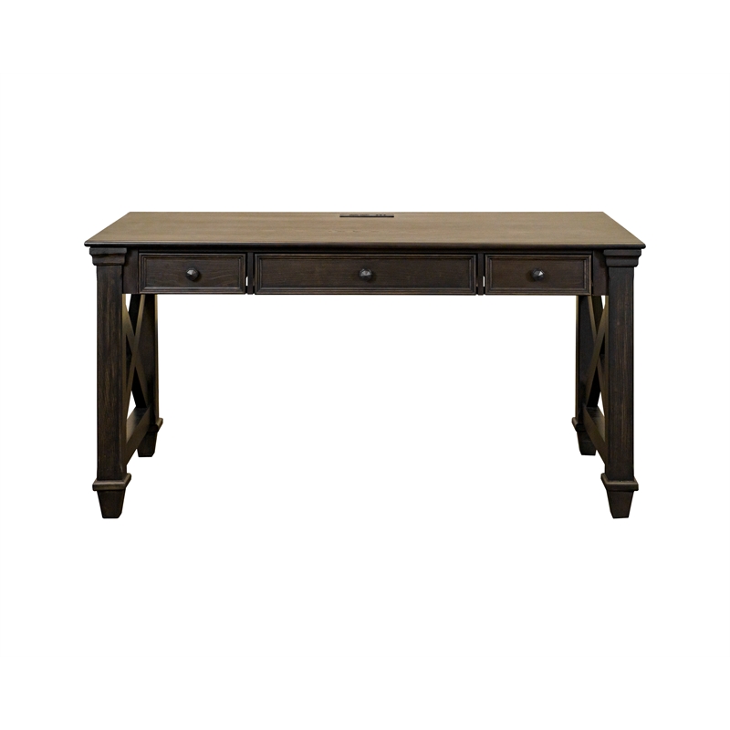 Pemberly Row Set of 3 Wood Office Writing Table & Filing Cabinet & Bookcase